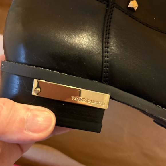 Vince Camuto Black Studded Heeled Boots - Picture 9 of 11